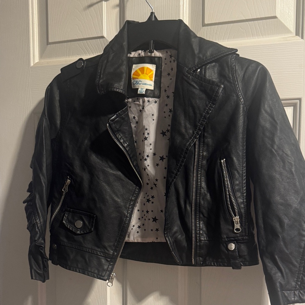 C&C California Kids Black Faux Leather Jacket